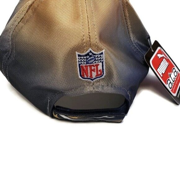 PUMA NFL Los Angeles Rams The Slick Ball Cap Hat Adult Adjustable Blue Gold - Picture 5 of 7